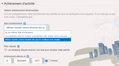 achèvement d'activité dans Éléa