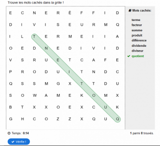 Visuel des mots mêlés