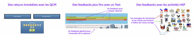 Image de différents feedback possibles sur Éléa