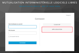 Interface du connecteur pour le portail Apps Éducation