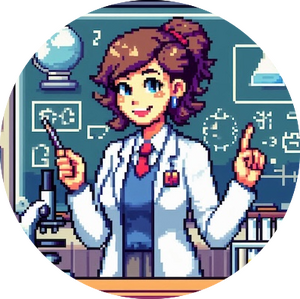 Image en pixel art d'une enseignante