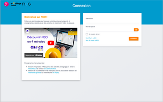 Page d'accueil de l'ENT eCollege