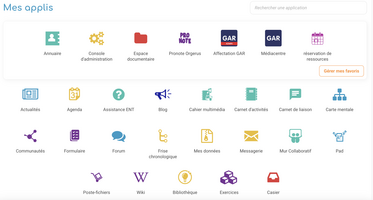 Liste des applications