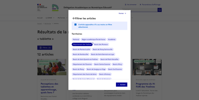 Module de recherche - Filtres