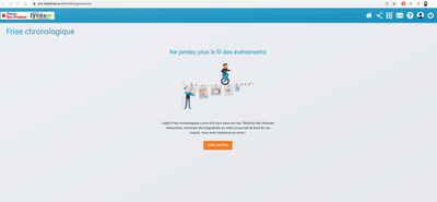 Capture de la page de l'ENT de création de la frise chronologique