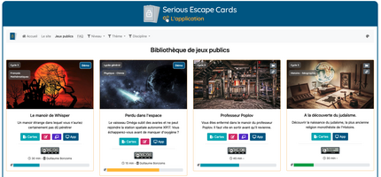 Bibliothèque de jeux disponibles sur le site