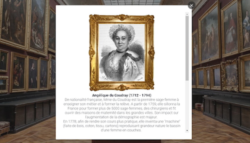 Capture du portrait d'Angélique du Coudray découvert durant le jeu