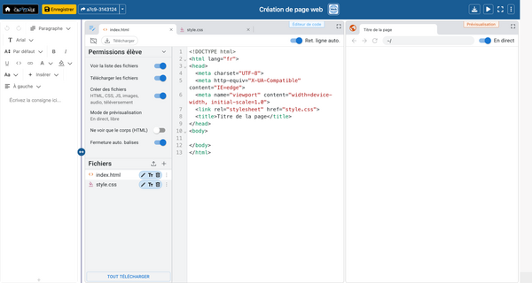 Capture de l'interface